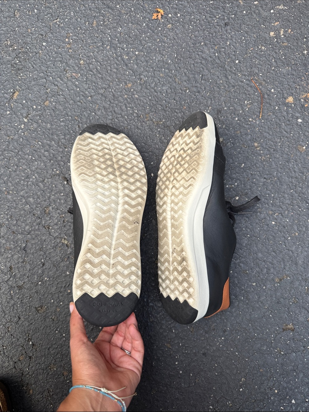 Cole Haan Black Leather Sneakers with Tan Insole - Picture 3 of 5